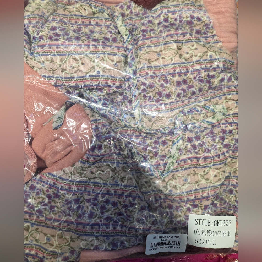 New Pol Blushing Love Boho Patchwork Pull Over Ho… - image 4